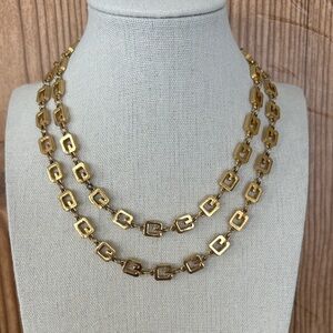 Givenchy G logo chain link necklace Gold Plated Tone 30"